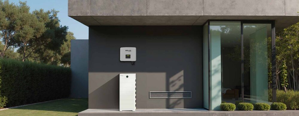 SolarX home solar battery system Home with SolarX solar battery system